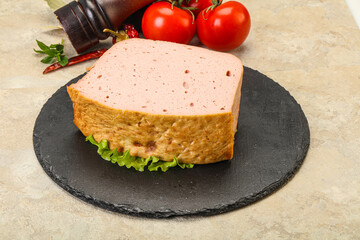 Homemade baked traditional meat loaf