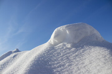 Snowdrift. Snow drift. Applied wind a large pile of snow during blizzards and snow falls.
