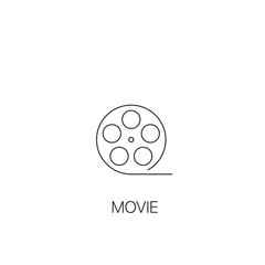 Movie simple icon Movie reel ,cinematography symbol vector