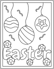 
Easter eggs coloring page designed with hand drawn vector 

