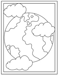 
Hand drawn vector of planet creation colour page

