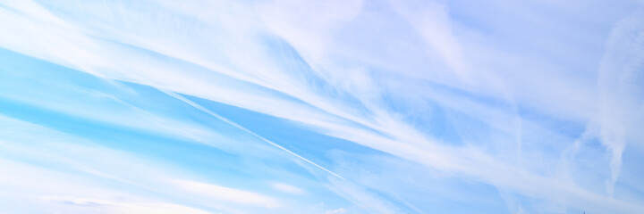 bright blue sky with cloud. banner