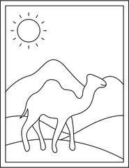 
Desert coloring page designed in hand drawn vector 

