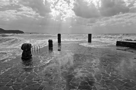 Italy, Sardinia 2019-10-03 Sea at Porto Flavia