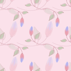Seamless floral pattern with flowers. For textiles or covers for books, clothes, wallpapers, printing, gift wrapping.
