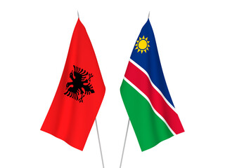 Republic of Albania and Republic of Namibia flags