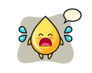 Honey drop cartoon illustration with crying gesture