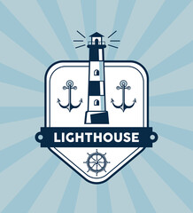 lighthouse and anchors