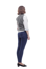 Fototapeta premium Mature woman in casual clothes looking forward.