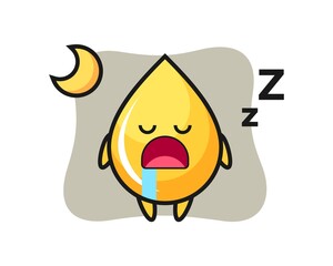 Honey drop character illustration sleeping at night
