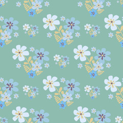 Fototapeta na wymiar Seamless floral pattern with abstract flowers. For textiles or covers for books, clothes, wallpapers, printing, gift wrapping.