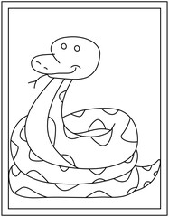 
Colouring page of cobra, editable vector 

