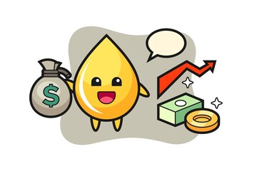 Honey drop illustration cartoon holding money sack