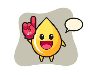 Honey drop illustration cartoon with number 1 fans glove