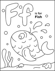 
A cute design vector of fish drawing 

