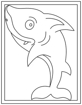 
Fish drawing vector template, aquatic animal 

