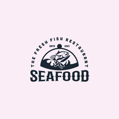 vintage seafood restaurant logo ideas vector eps 10 download