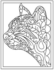 
Cat mandala hand drawn vector design template 

