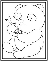 Obraz premium A colouring page of panda animal drawn with line vector