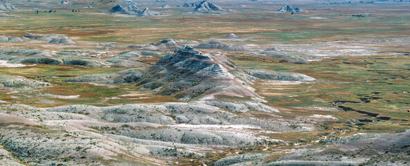 Hill formations in the Badlands, South Dakota, USA