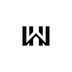 w h wh hw initial logo design vector template