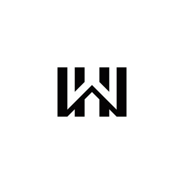 w h wh hw initial logo design vector template