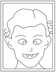 
A goofy cross eyes colouring page vector download

