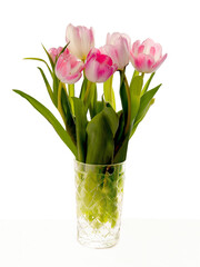 posy of pretty pink tulips close up