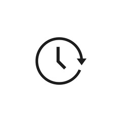 Passage of time icon vector. Simple clock sign