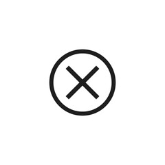 Cancel icon vector. Simple delete sign