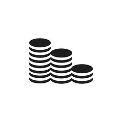 Coins icon vector. Simple money sign