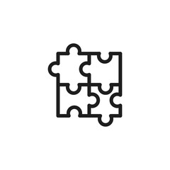 Puzzle icon vector. Simple piece sign