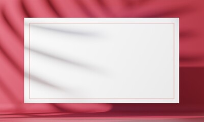 3d background for product presentation. Blank business card on red background with shadow.