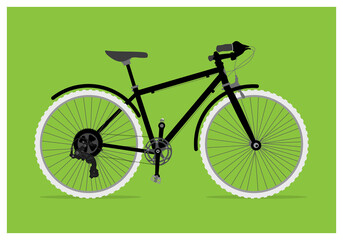 Bicycle Illustration. Flat Illustration, modern bike isolated
