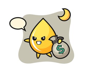 Illustration of honey drop cartoon is stolen the money