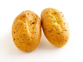 various tasty rolls with grains and spices for breakfast