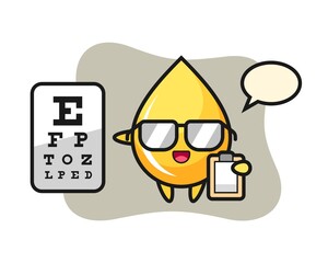 Illustration of honey drop mascot as a ophthalmology