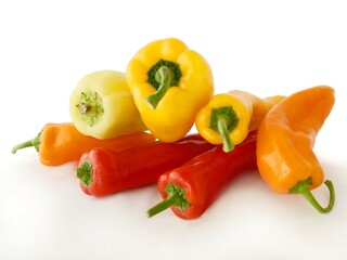 multicolor fruits of pepper vegetable close up