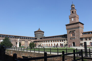 Naklejka premium Piazza Castello Sforzesco, Milan, Italy , June 29, 2016