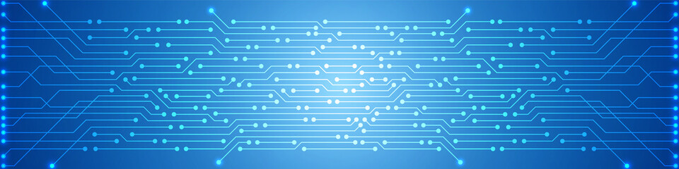 Abstract Digital Technology Background, blue circuit board pattern, microchip, power line