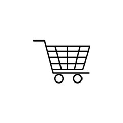 Shopping cart icon in flat style. Trolley vector illustration on white isolated background. Basket business concept.