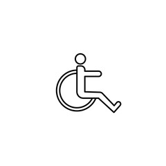 Disabled Icon vector. Simple flat symbol. Perfect Black pictogram illustration on white background.
