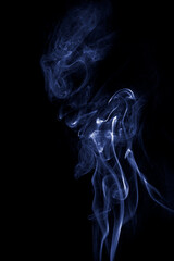 A texture of smoked on isolated background, in blue shade.
