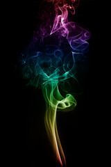 Obraz premium A texture of smoked on isolated background, in rain bow shade.