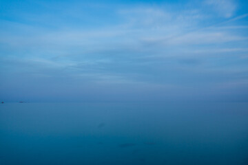 Long exposure picture of blurred horizon over the sea