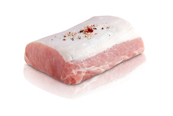 raw pork meat isolated white background 