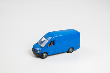 Plastic toys. Car model on a white background. The body of the van.