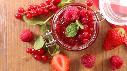berry fruit jam in jar