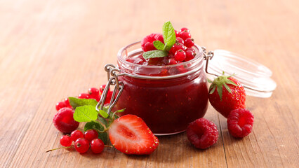 berry fruit jam in jar