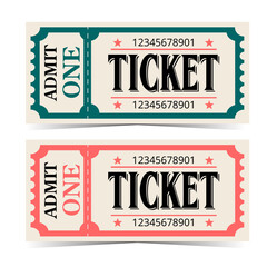 admit one ticket in retro vintage style